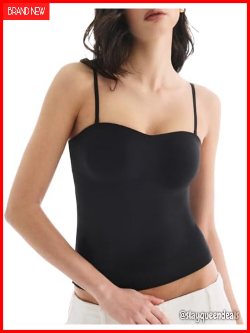 Women's Built in Bra Tank Top Double Lined Padded Cami Scoop Neck Adjustable